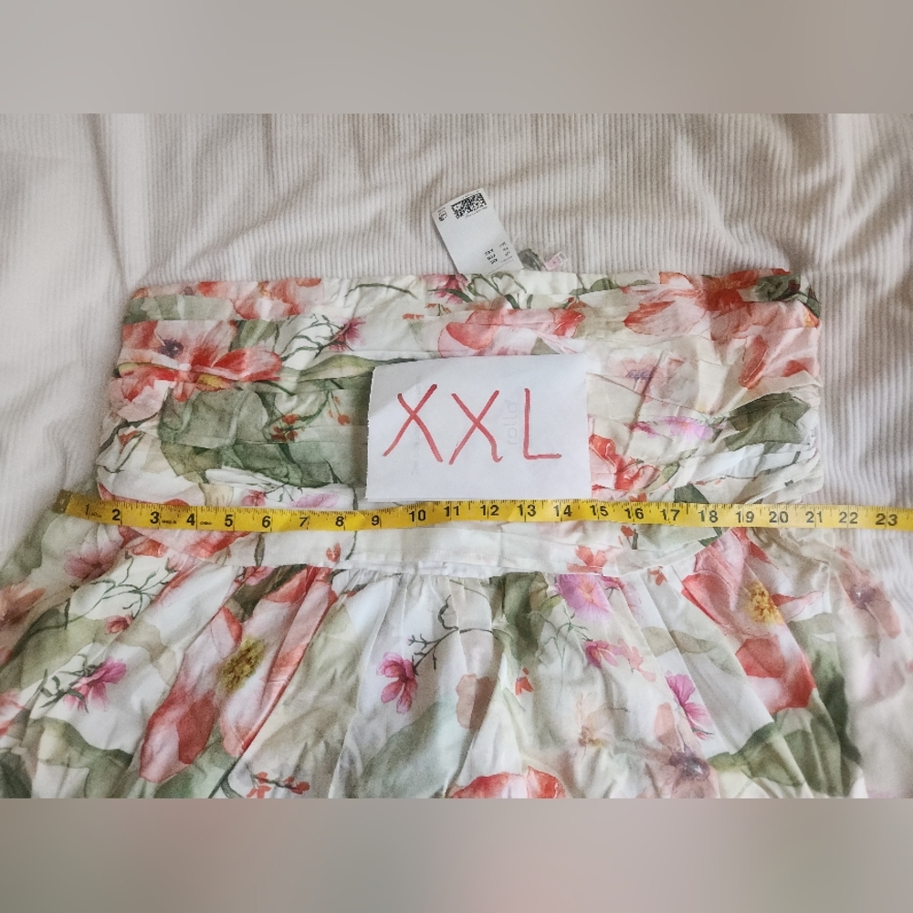 H&M Tie-back Bandeau Dress Midi Floral White/flowers Bnwt!! - Picture 7 of 16